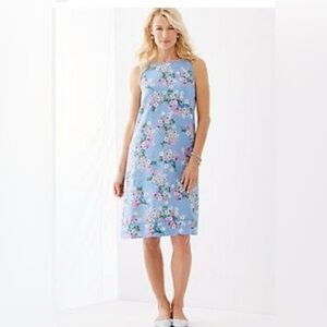 J. Jill Blue Sleeveless Scoop Neck Sundress Sz L